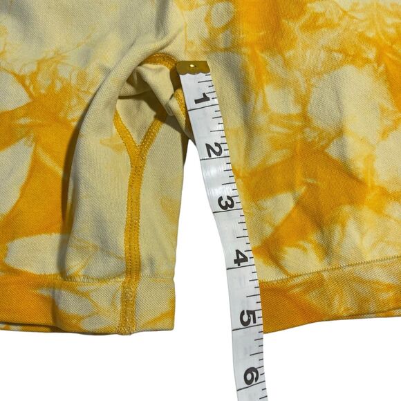 Yoga Trendy Allover Print Wideband Waist Sports Short Tie Die Yellow W26 - Picture 11 of 12
